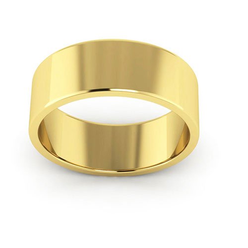 18K Yellow Gold 7mm flat wedding band - DELLAFORA