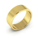 18K Yellow Gold 7mm flat wedding band - DELLAFORA