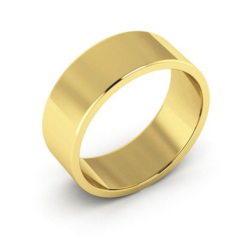 18K Yellow Gold 7mm flat wedding band - DELLAFORA