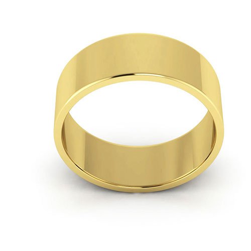 18K Yellow Gold 7mm flat wedding band - DELLAFORA