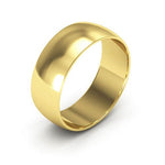 18K Yellow Gold 7mm half round wedding band - DELLAFORA