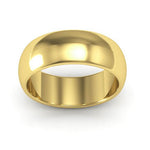 18K Yellow Gold 7mm heavy weight half round wedding band - DELLAFORA