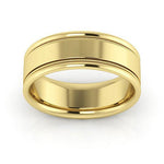 18K Yellow Gold 7mm milgrain raised edge design comfort fit wedding band - DELLAFORA