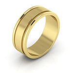 18K Yellow Gold 7mm raised edge design wedding band - DELLAFORA