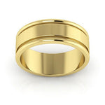 18K Yellow Gold 7mm raised edge design wedding band - DELLAFORA