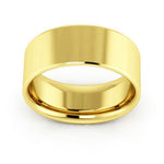 18K Yellow Gold 8mm heavy weight flat comfort fit wedding band - DELLAFORA