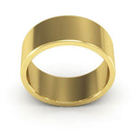 18K Yellow Gold 8mm heavy weight flat wedding band - DELLAFORA