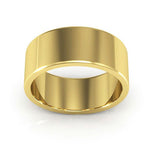 18K Yellow Gold 8mm heavy weight flat wedding band - DELLAFORA