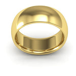 18K Yellow Gold 8mm heavy weight half round comfort fit wedding band - DELLAFORA