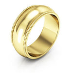 18K Yellow Gold 8mm milgrain wedding band - DELLAFORA