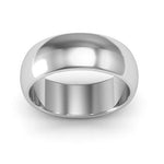 10K White Gold 7mm heavy weight half round  wedding bands
