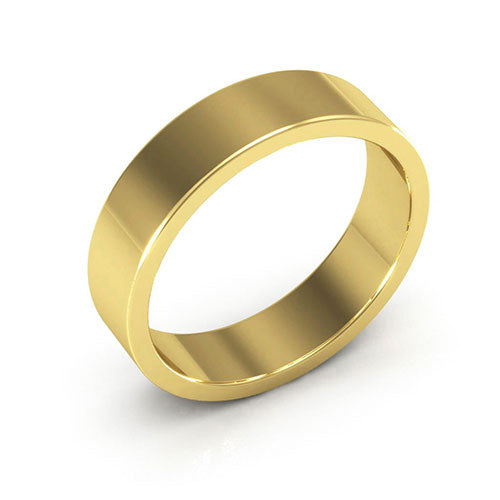 18K Yellow Gold 5mm heavy weight flat  wedding bands