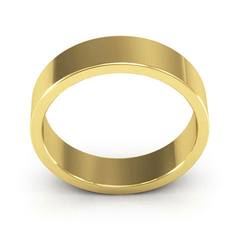 18K Yellow Gold 5mm heavy weight flat  wedding bands