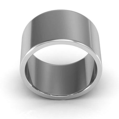 Platinum 12mm heavy weight flat wedding band - DELLAFORA