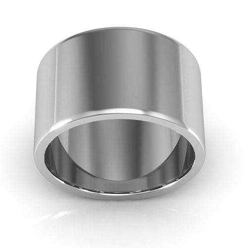 Platinum 12mm heavy weight flat wedding band - DELLAFORA