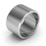 Platinum 12mm heavy weight flat wedding band - DELLAFORA