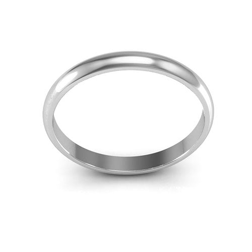 Platinum 2.5mm half round wedding band - DELLAFORA