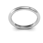 Platinum 2.5mm heavy weight half round comfort fit wedding band - DELLAFORA