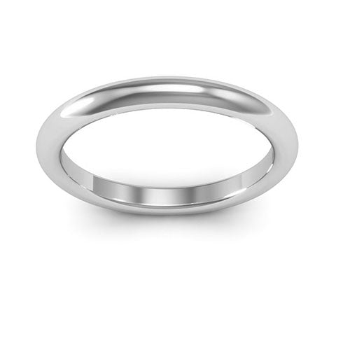 Platinum 2.5mm heavy weight half round comfort fit wedding band - DELLAFORA