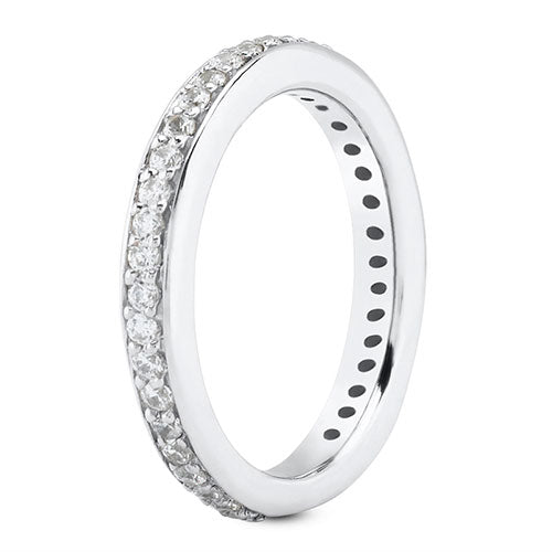 Platinum 3mm eternity women's 0.37 carats diamond wedding band. - DELLAFORA