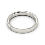 Platinum 3mm flat comfort fit diamond wedding band - DELLAFORA