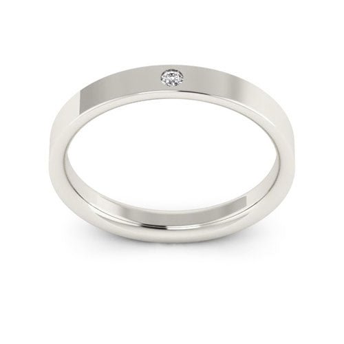 Platinum 3mm flat comfort fit diamond wedding band - DELLAFORA