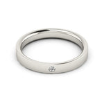 Platinum 3mm flat comfort fit diamond wedding band - DELLAFORA