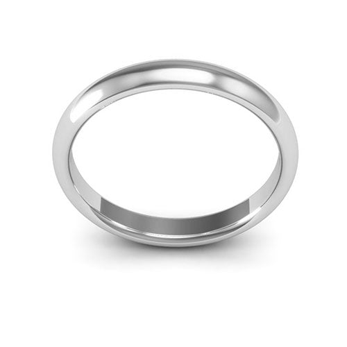 Platinum 3mm half round comfort fit wedding band - DELLAFORA