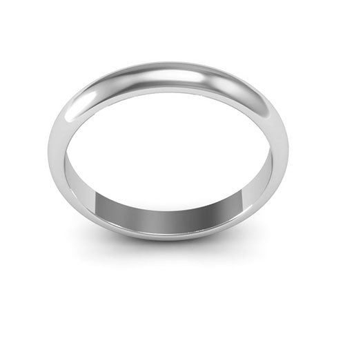 Platinum 3mm heavy weight half round wedding band - DELLAFORA