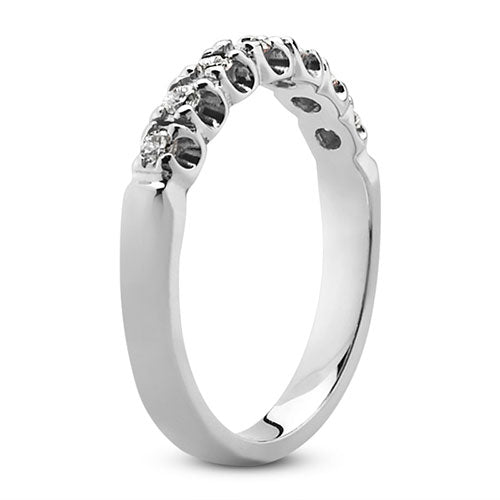 Platinum 3mm prong set 0.21 carats diamond wedding band. - DELLAFORA