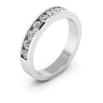 Platinum 4mm channel set women's 0.77 carats diamond wedding band. - DELLAFORA