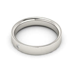 Platinum 4mm flat comfort fit diamond wedding band - DELLAFORA