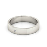 Platinum 4mm flat diamond wedding band - DELLAFORA