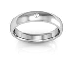 Platinum 4mm half round comfort fit diamond wedding band - DELLAFORA