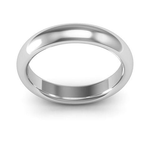 Platinum 4mm heavy weight half round comfort fit wedding band - DELLAFORA