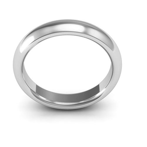 Platinum 4mm heavy weight half round comfort fit wedding band - DELLAFORA