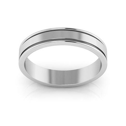 Platinum 4mm raised edge design wedding band - DELLAFORA