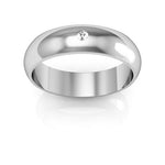 Platinum 5mm half round diamond wedding band - DELLAFORA