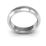 Platinum 5mm heavy weight half round comfort fit wedding band - DELLAFORA