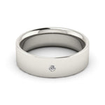 Platinum 6mm flat comfort fit diamond wedding band - DELLAFORA