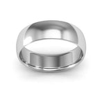 Platinum 6mm half round comfort fit wedding band - DELLAFORA
