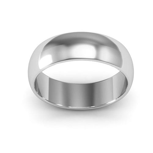 Platinum 6mm half round wedding band - DELLAFORA