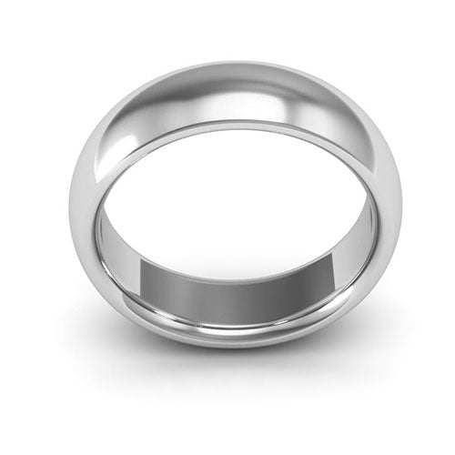 Platinum 6mm heavy weight half round comfort fit wedding band - DELLAFORA