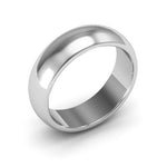 Platinum 6mm heavy weight half round wedding band - DELLAFORA