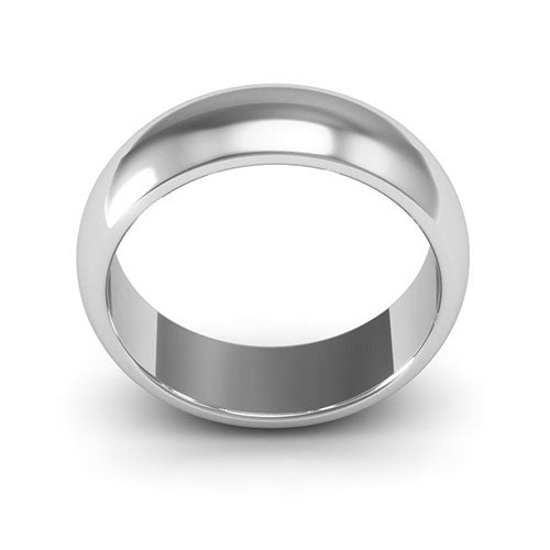 Platinum 6mm heavy weight half round wedding band - DELLAFORA