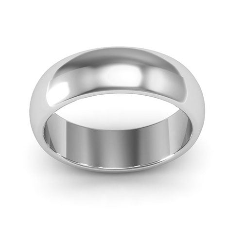 Platinum 6mm heavy weight half round wedding band - DELLAFORA