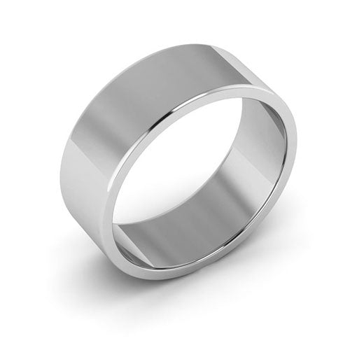 Platinum 7mm flat wedding band - DELLAFORA