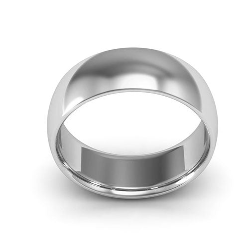 Platinum 7mm half round comfort fit wedding band - DELLAFORA