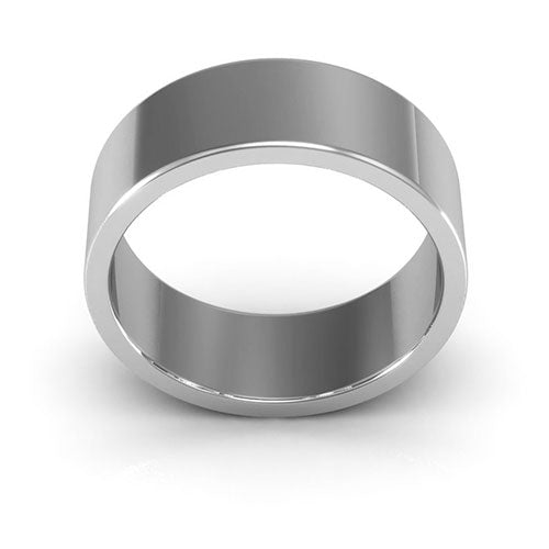 Platinum 7mm heavy weight flat wedding band - DELLAFORA