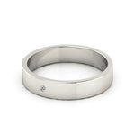18K White Gold 4mm flat  diamond wedding bands